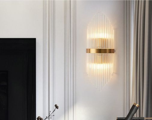Apliques modernos interiores 7000lm E14*2 Crystal Sconce Lights de la pared del alto brillo