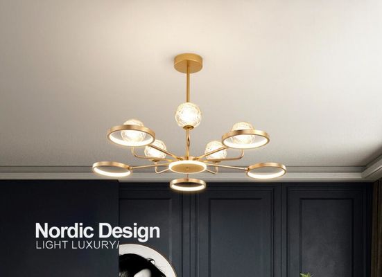 Múltiples bolas de vidrio transparente luz de colgante moderna AC110V a 250V Transmisión de luz fuerte