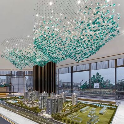 Lámpara grande moderna del hotel de E14 E12 E27 Crystal Chandelier SS304 para el salón