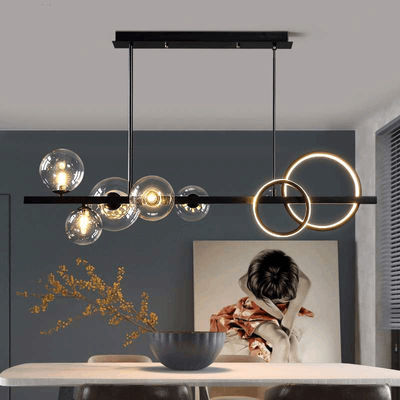 AC240V 6000K Nórdico moderno de luz de colgante Esfera de vidrio luces de colgante para la mesa de comedor