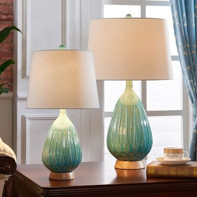 Decoración casera alrededor de la fuente de luz de cerámica tradicional de las lámparas de mesa 31W 41W E27