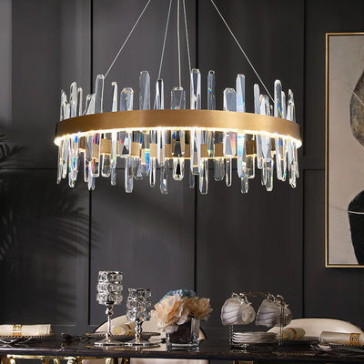 ODM de gama alta inoxidable geométrico de Crystal Luxury Pendant Light Fixtures