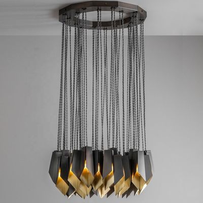 La lámpara pendiente de E14 E12 enciende 54*3W de bronce de cobre D70*H32