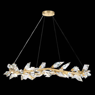 El agua del oro del alto brillo cae a Crystal Chandelier Ceiling Light Dimmable