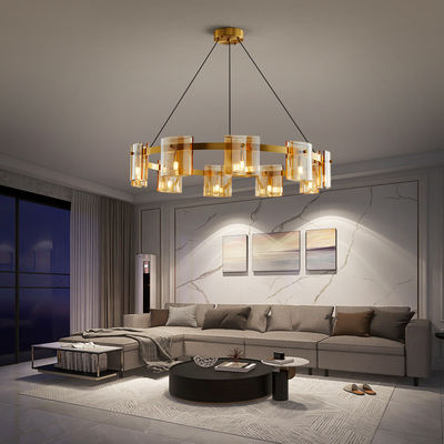 iluminación minimalista electrochapada de cobre decorativa los 40in moderna de la lámpara de las luces de techo de los 24in