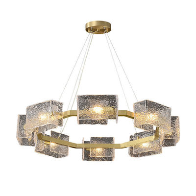 Las lámparas decorativas modernas contemporáneas de cobre amarillo H65 riegan la luz del vidrio de la ondulación tricolora