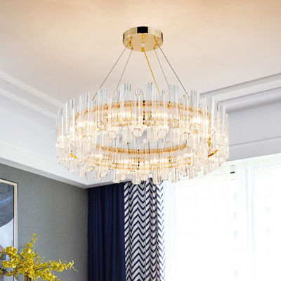 Luces pendientes de lujo de electrochapado 3000k del oro a 6500K Crystal Round Light