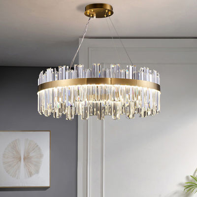 Placa de techo tricolora del metal de Crystal Ceiling Light Fixture With de la lámpara de la forma redonda