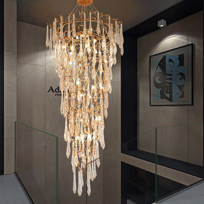 Sala de estar de cristal Lobby lámparas de lujo moderno vestíbulo redondo luz colgante