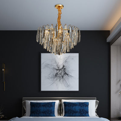 Dimmable alrededor de luces pendientes de lujo modificó a Crystal Smoke Grey Pendant Light para requisitos particulares a prueba de herrumbre