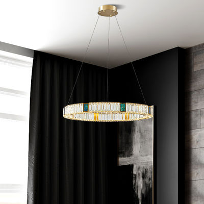 OEM moderno de deslumbramiento del LED Crystal Ring Chandelier Double Ring para la sala de estar