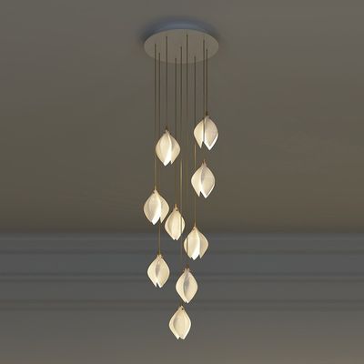 Luz de cerámica 85V del colgante de la flor de techo del pétalo G9 del tamaño multi pendiente de la luz a 265V