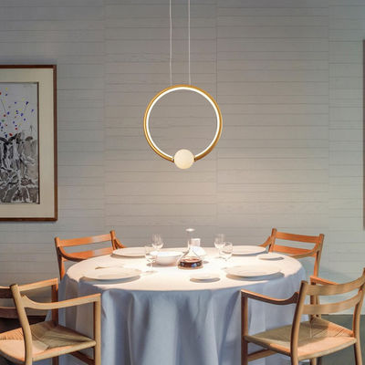Luces pendientes modernas simples ligeras 19W 25w del círculo de Ring Chandelier LED de la isla de cocina