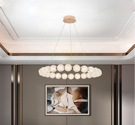 Tricolor anillo acrílico LED moderno colgante de luz con botón 10 a 30m2