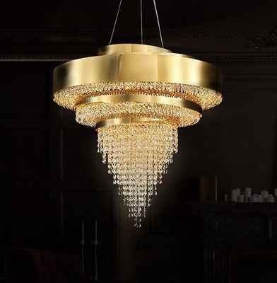 Lámparas de colgante personalizadas de cristal transparente para hoteles y salones de banquetes