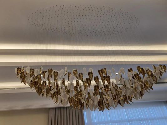 Moda Creatividad Forma de hoja Lámpara de colgante personalizada Extra grandes candelabros