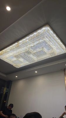 Pureza Crystal Square Customized Pendant Lamp para la sala de estar y el alto desván