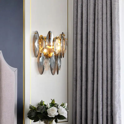 Cabecera Crystal Chandelier Wall Sconces Lights moderno de la sala de estar los 25*16*33cm