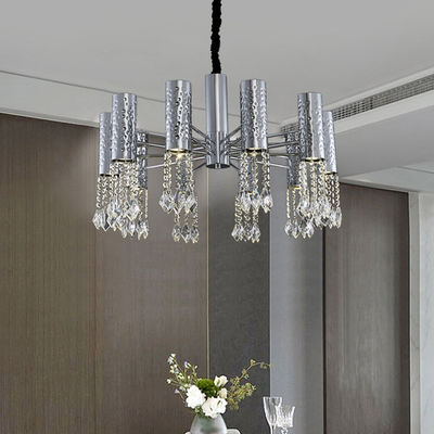 Chrome de acero inoxidable Crystal Ceiling Lights Adjustable moderno 110V - 240V