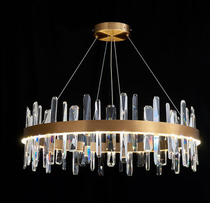 Placa de techo del metal de Crystal Ceiling Light Fixture With de la lámpara de la forma redonda