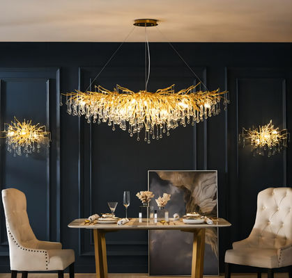 Luz pendiente moderna de G9 95lm/W Crystal Chandelier Glass Water Drop