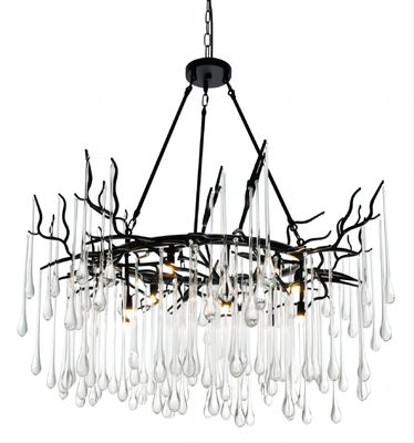 lámpara moderna de 3000K 4000K 6500K Crystal Chandelier Clear Glass Drop