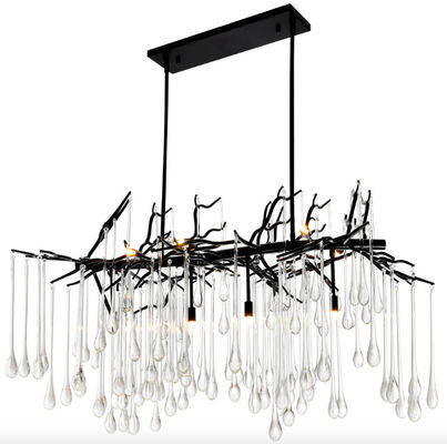 AC110 - lámpara moderna de 240V 50/60Hz Crystal Chandelier Clear Glass Drop
