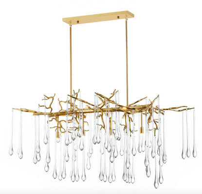 80 lámpara moderna del descenso del CRI Crystal Chandelier Square Clear Glass