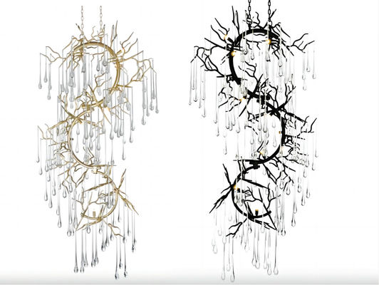 K9 Cristal transparente gota extra grandes candelabros modernos de cristal G9 * 12