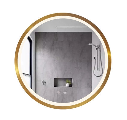 Luz de aluminio de oro elegante 600*600m m montados en la pared del espejo del cuarto de baño del marco LED
