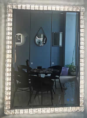 Espejo de acero inoxidable del LED Crystal Effect Mirror Crystal Vanity con las luces