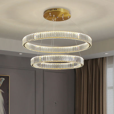 Color cromo personalizado colgante de techo luz de entrada candelabro de varios tamaños