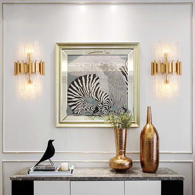 G9 LED decoración funcional de pared de cristal moderno Sconces acabado de oro