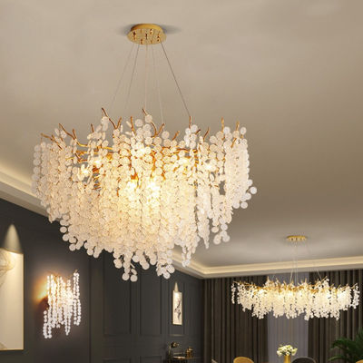 Lámparas de cristal de vidrio para interiores de candelabros comerciales modernos