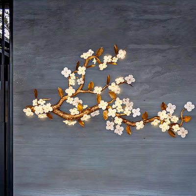 Todo de cobre luz de lujo gran lámpara de pared hotel vestíbulo fondo de pared decorativa escamas