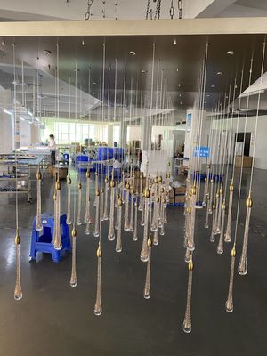 Nordic Duplex Construcción Luz lujosa Cristal Creativo Candelabro de gota de agua