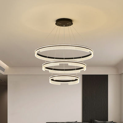 Material de metal de pulido LED Contemporáneo Lustrero redondo 20 - 30m2