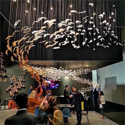 Lustreros de plumas de vidrio de arte moderno