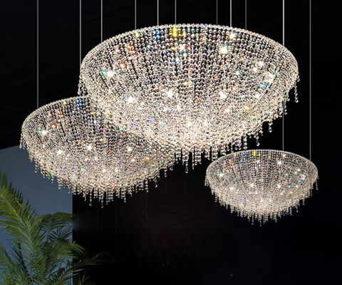 Estilo egipcio italiano Luz lujosa Cristal lámpara de araña Salón de alta gama Villa Hotel Restaurante Pengdant Luz