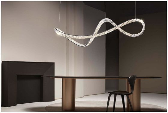 Italiano Lujo ligero Minimalista Cristal Lustrero Salón de exposiciones Diseño Modelado Artístico Ingeniería Lustrero