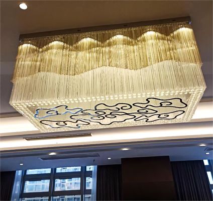 LED estilo chino Xiangyun diseño de cristal personalizado techos altos candelabros
