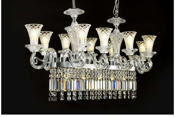 Lujo clásico de cristal europeo lámpara de antorcha de cristal montado en el techo