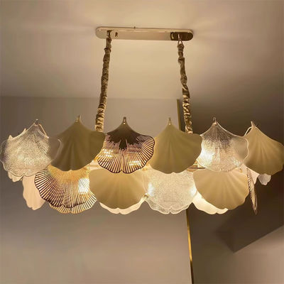 Candelabros de cristal de hoja de ginkgo para espacios comerciales o áreas de restaurantes