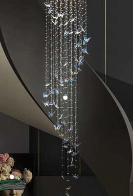 Estilo de arte Cristal Mariposa Lustrero techos altos Lustreros
