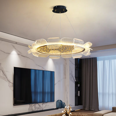 Luz de techo de acrílico moderno dorado y transparente