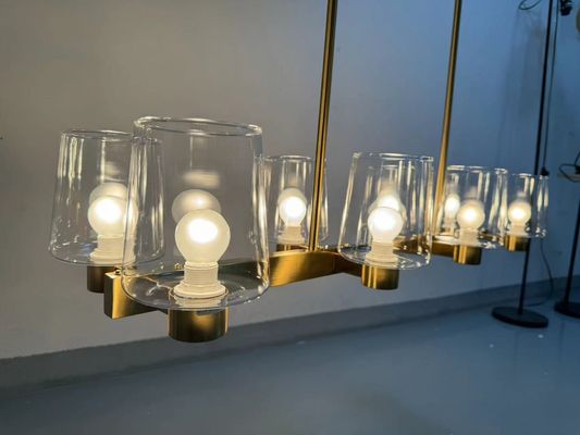 42 en 8 luz contemporánea de la isla de oro lámpara de lámpara de alumbrado de la entrada del vestíbulo de casa
