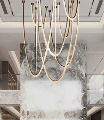 Iluminación de lujo Lobby de alta gama Cristal Lustrero Pscale Espacios comerciales