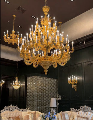 Hoteles de lujo Extra grandes candelabros de oro para techos altos