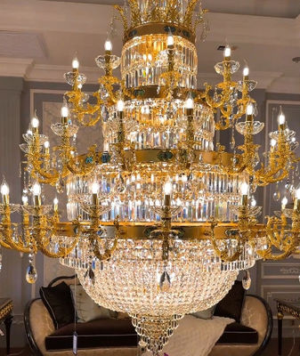 Candela de estilo europeo Extra grandes candelabros de cristal para techos altos