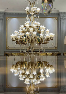 Gran candelabro de flores de alta calidad para el gran vestíbulo Sala de comedor Espacio comercial de alta gama